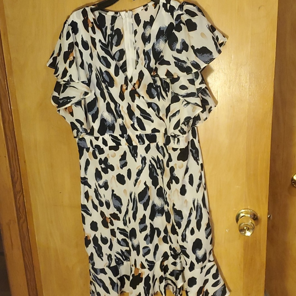 Brand New White Leopard Dress